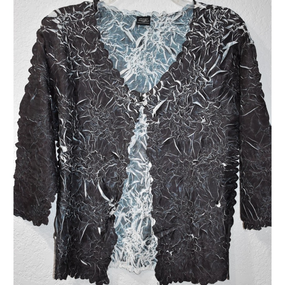 Origami Magic Scarf Crinkle Top OPEN FRONT Y2K One Size Fits All STRECHY SOFT